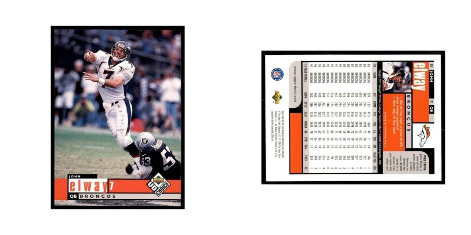 John Elway 1998 UD Choice #51 Football Cards Football Card NM - Image 3 of 3