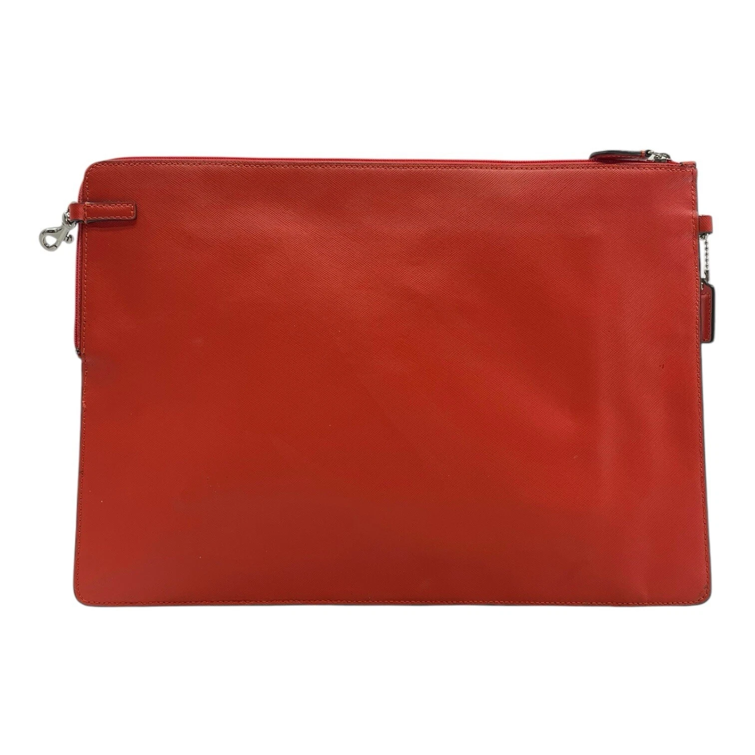 Borsa pochette Coach F6520 pelle saffiano manica tablet zip business pochette ARANCIONE