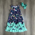 NEW Boutique Baby Girls Dress Lot Size 6-12 M Mermaids Tie Dye Watermelon Tutu — photo 9