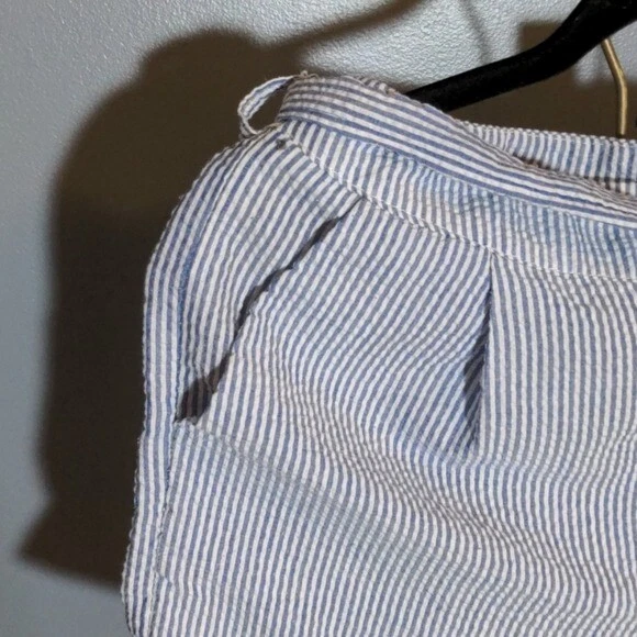 Pantalones cortos de playa informales a rayas pequeños azul y blanco Shein Foto 2 de 4