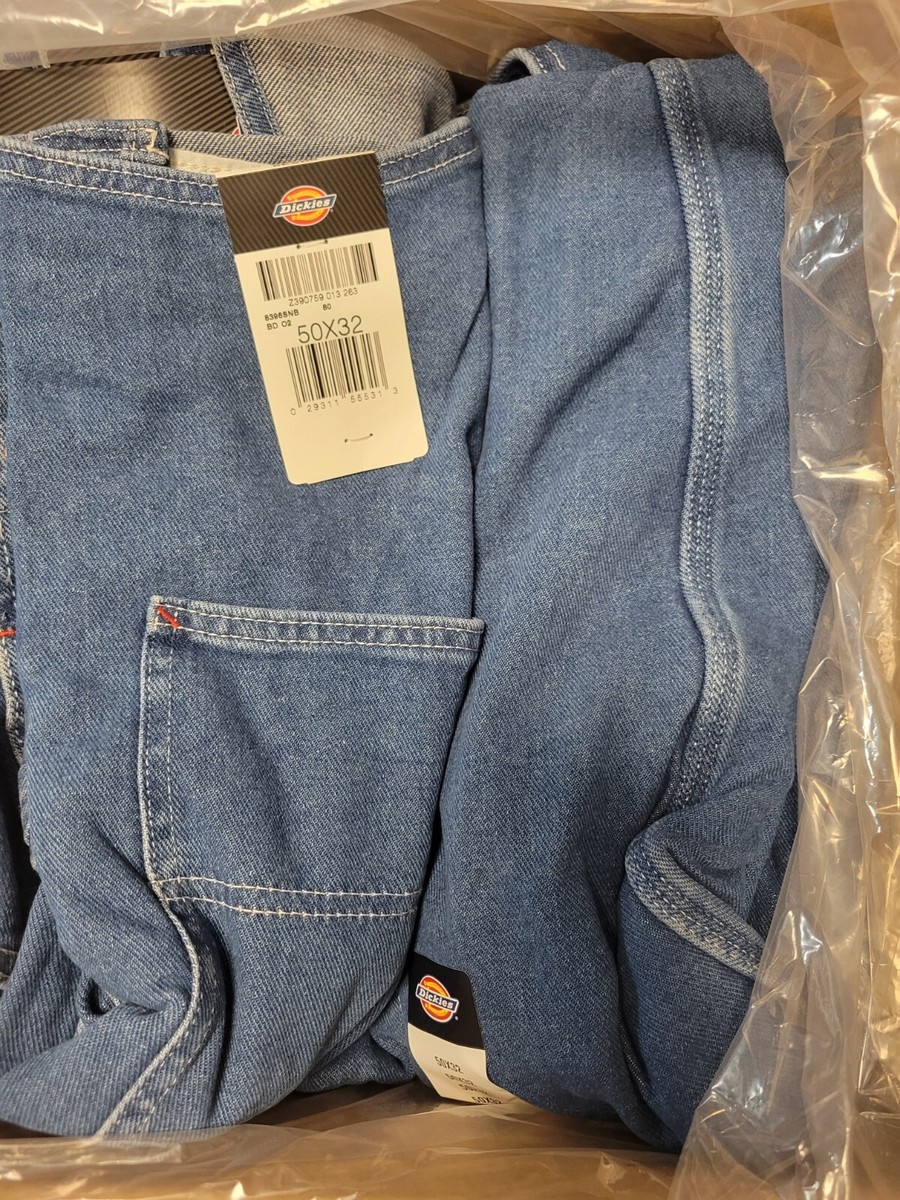 New Mens Big & Tall Blue Jean Dickies Stonewashed Indigo Bib