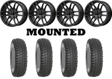 Kit 4 System 3 XCR350 Tires 33x10-15 on MSA M43 Fang Matte Black Wheels CAN