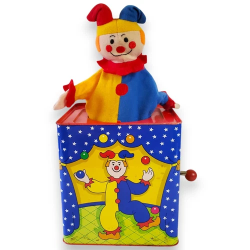 Schylling ELF Movie Jack In The Box Tin Toy Pop Up Clown 2007 Working -see video