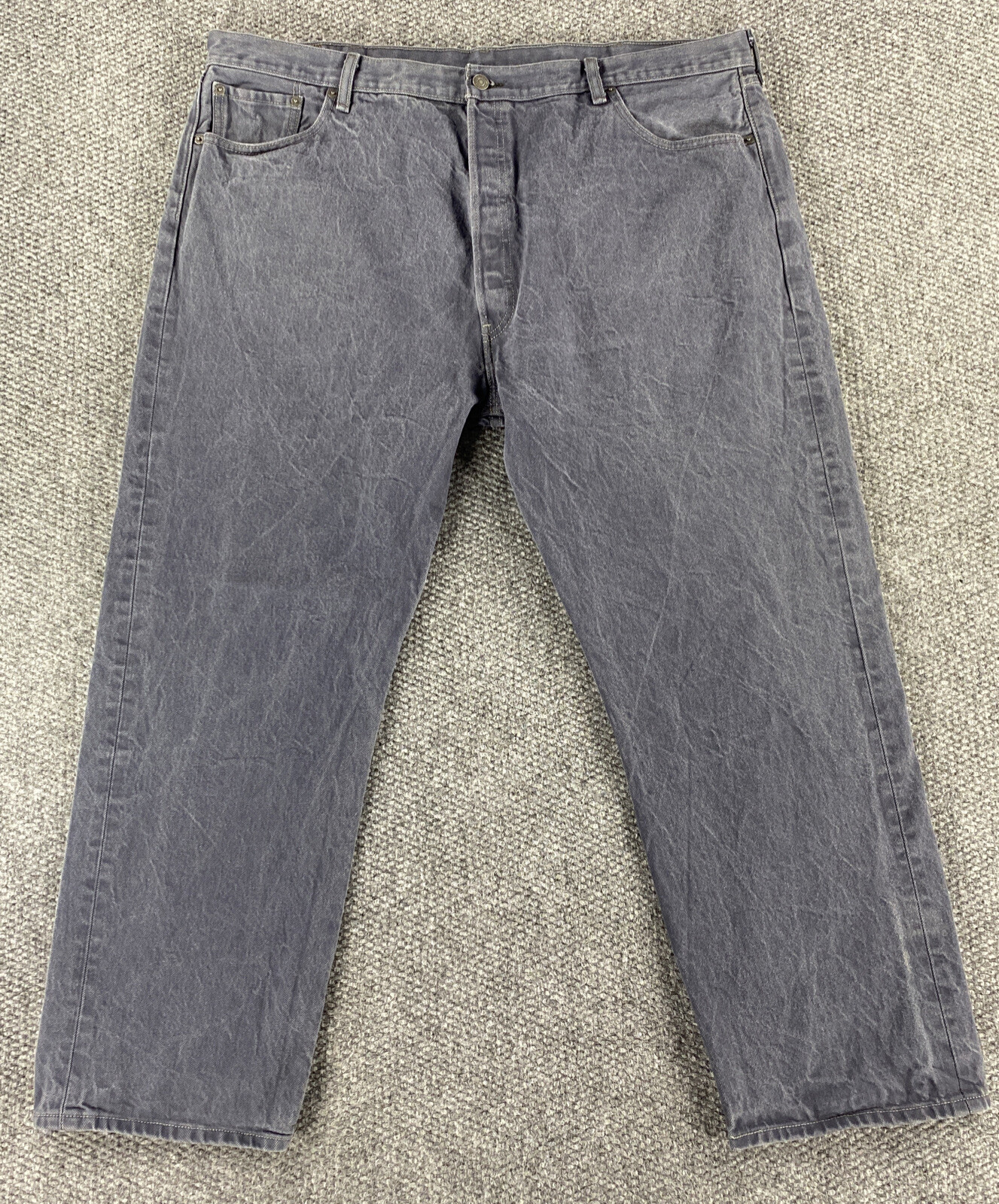 Levi's 501 Mens Button Fly Jeans Straight Leg Gray Si… Gem