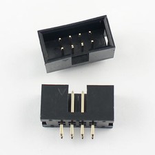 20Pcs 2.54mm Pitch 2x4 Pin 8 Pin Straight Male Shrouded Box Header IDC Connector