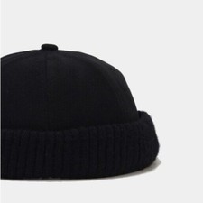 Men Lady Black Sailor Hat Brimless Skullcap Beanie Cap Knit Hippy Casual Fashion