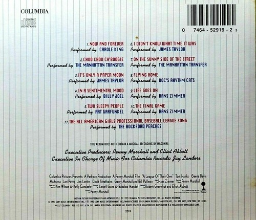 Audio CD - A League of Their Own: Music From The Motion Picture - Billy Joel - Picture 2 of 2