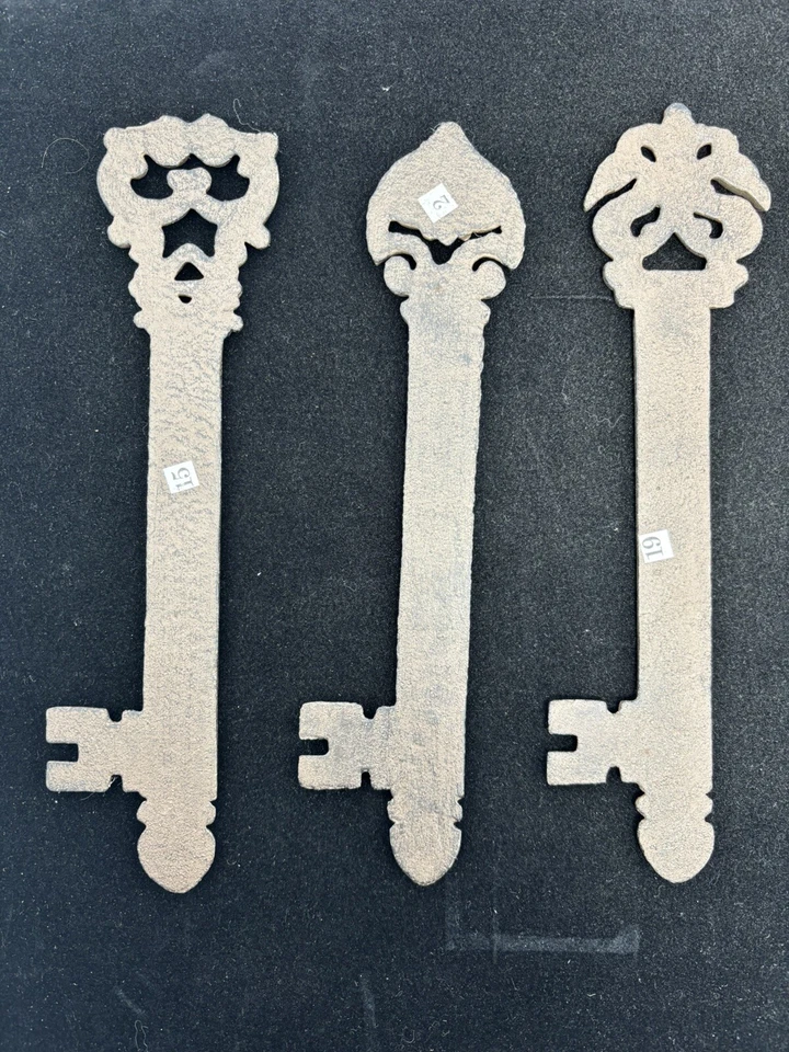 Set Of 3 Rustic Decorative Metal Keys 8.5” - Image 2 of 4