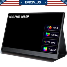 EVICIV Portable Monitor 15.6" IPS HDR 1920*1080 FHD Eye Care Screen USB C 1200:1