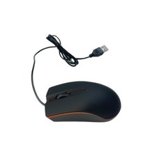 3-D Optical Wired USB Mouse Black  Orange 5V 100mA NEW NO BOX