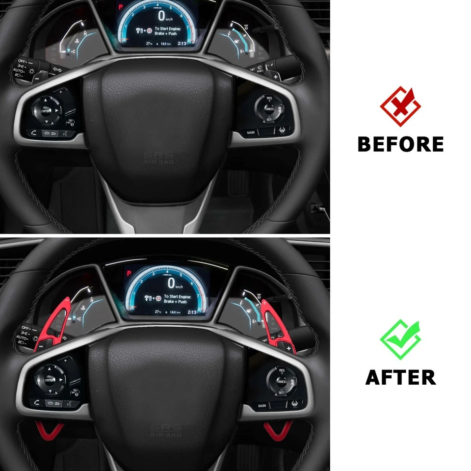 Extensión de palanca de cambios de volante para Honda Accord Civic CRV Acura Trim Foto 2 de 4