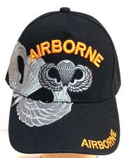 NEW AIRBORNE HAT BLACK COLOR CAP PARATROOPER WINGS