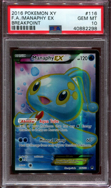 Manaphy EX - Full Art - XY Breakpoint - 116/122 - PSA 10 | eBay