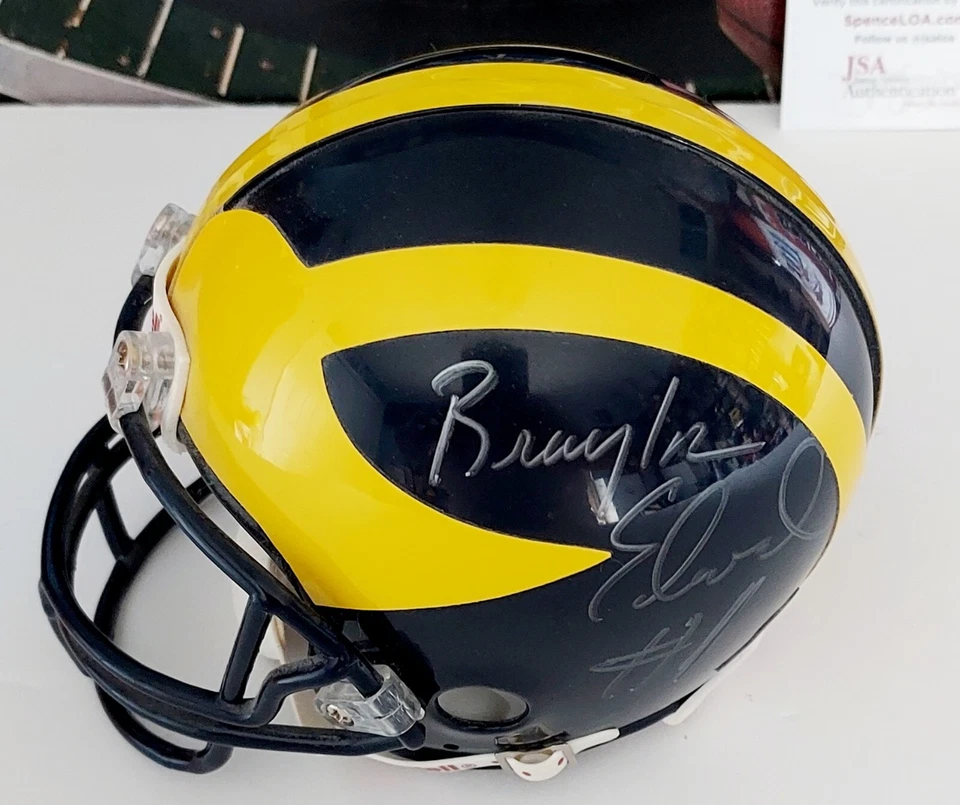 Braylon Edwards Signed Michigan Wolverines Mini-Helmet JSA COA - Image 3 of 4
