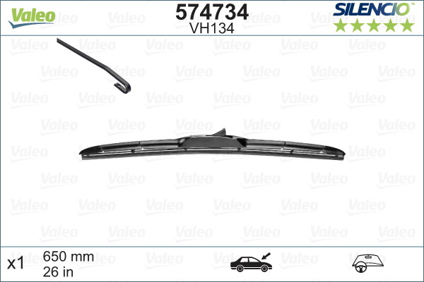 VALEO 574734 Wiper Blade for ,HONDA,HYUNDAI,JEEP,KIA,LAND ROVER,LEXUS,MAZDA,MITS