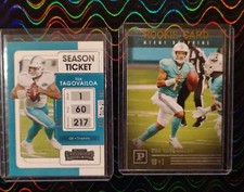 Tua Tagovailoa 2020 Panini Rookie & 2021 Contenders Base, Pack Fresh! Dolphins