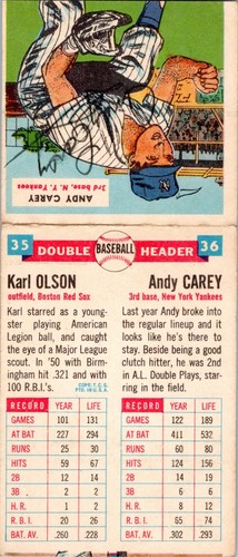 Andy Carey Signed Autographed 1955 Topps Double Header Baseball Card Yankees - Picture 4 of 4