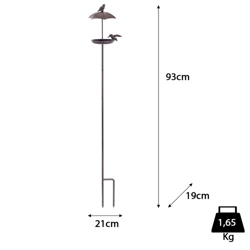 Vogeltränke Gusseisen Frostsicher Metall Stab Vogel Tränke Stehend Vogelbad 95cm - Bild 3 von 5
