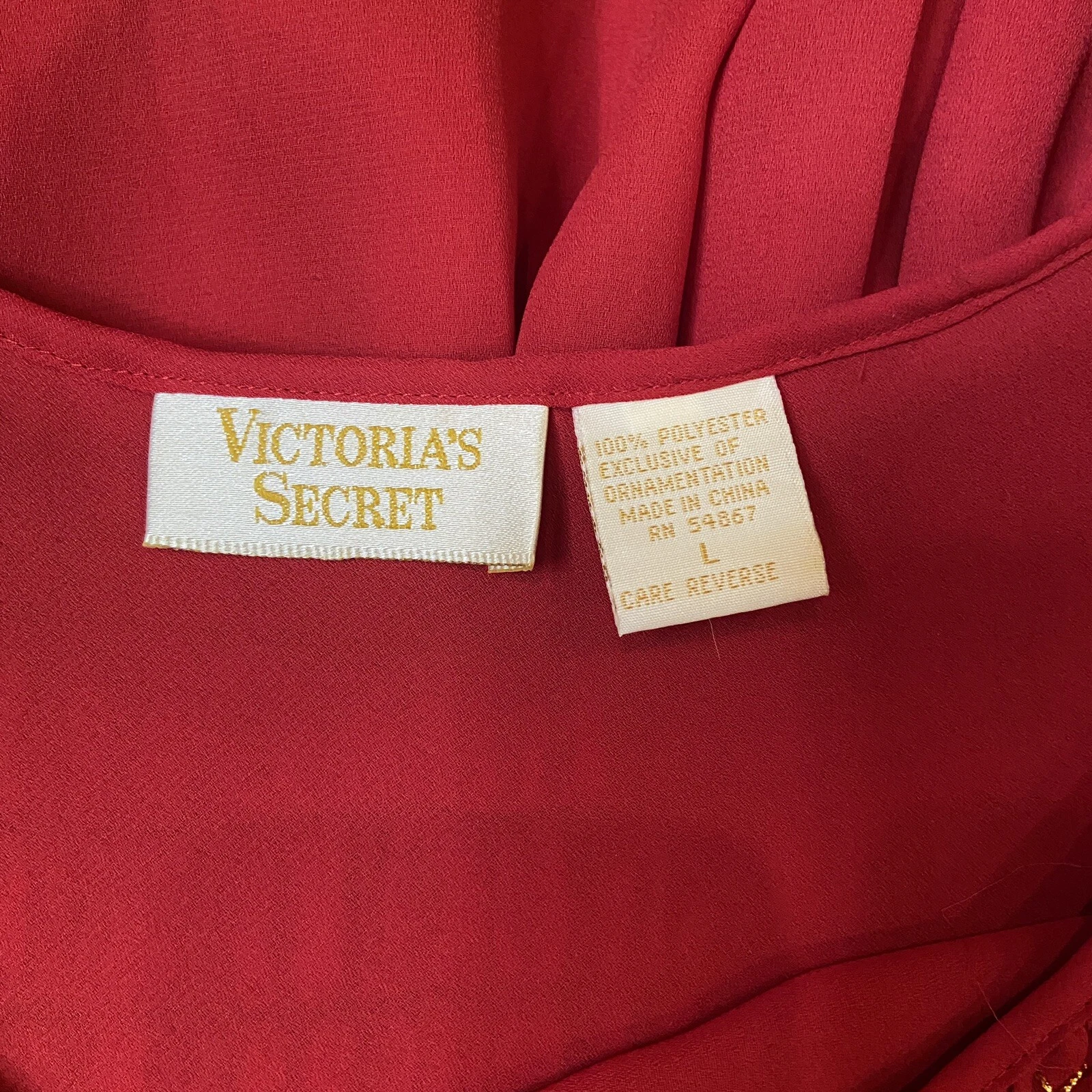 UNDERCOVER Abito da letto vintage Victoria's Secret rosso marrone perline abito taglia L