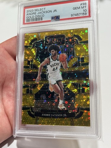 2023-24 Panini Select Andre Jackson RC Gold Disco /10 PSA 10 Gem - Picture 12 of 14