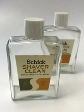 Lot of 2 Vtg EMPTY Schick Shaver Clean Bottle in Box For Electric Razors 4 Oz 