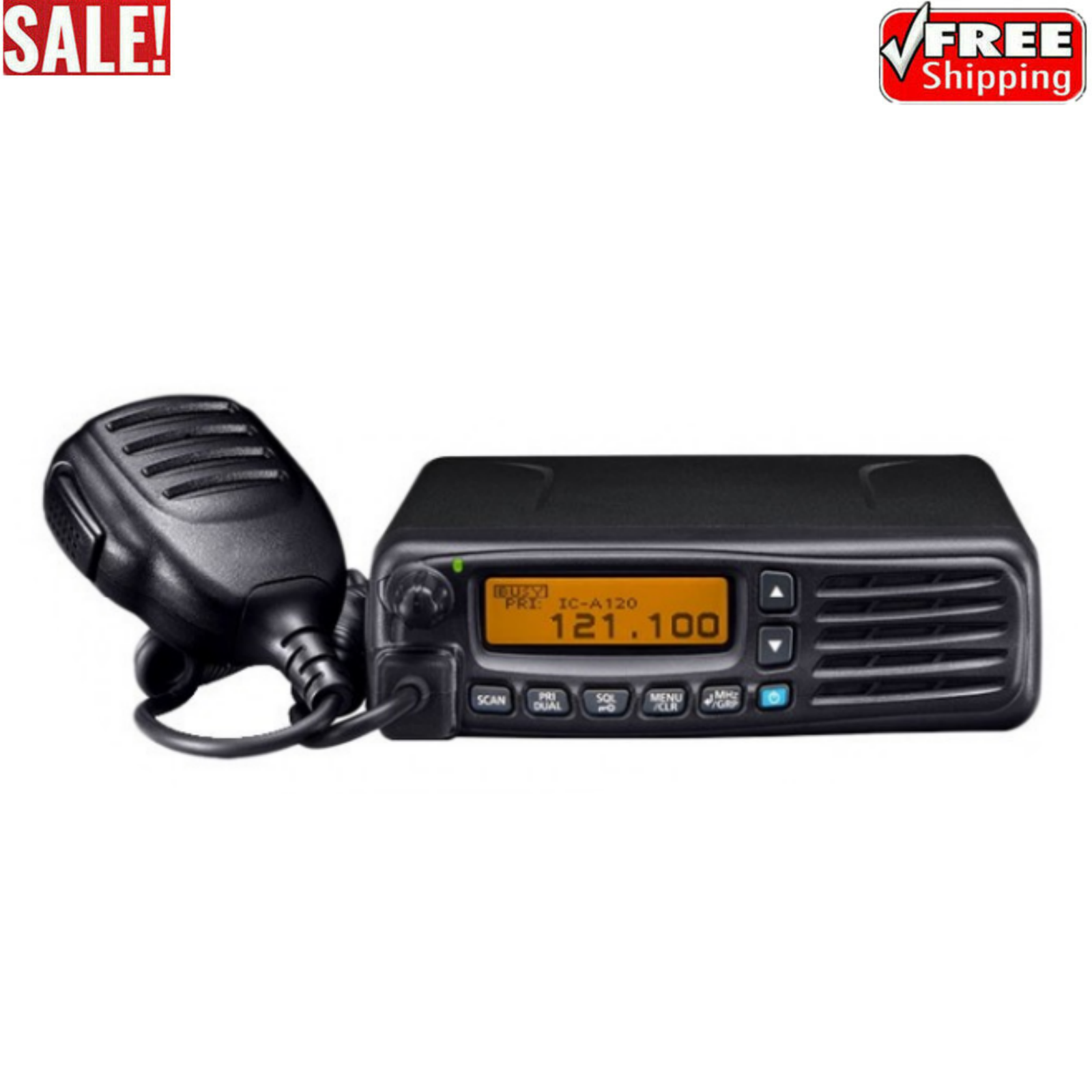 ICA120 36W 200CH VHF Air Band Transceiver AM Aviation Mobile Radio for