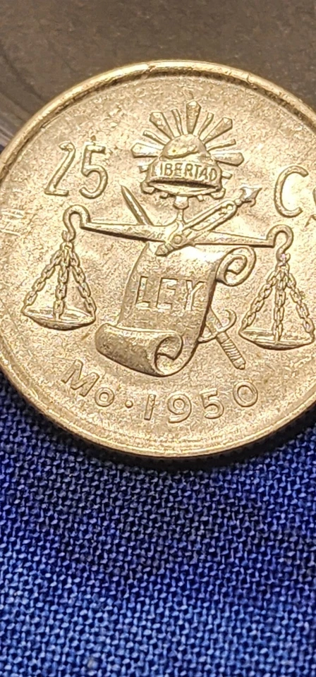 Moneda de Plata México Años 50 25 Centavos Libertad Moneda Extranjera Dinero Centavos C Foto 3 de 4