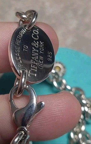 Tiffany & Co Sterling Silver Return to Tiffany Oval Tag Link Necklace 15.5" - Picture 6 of 16