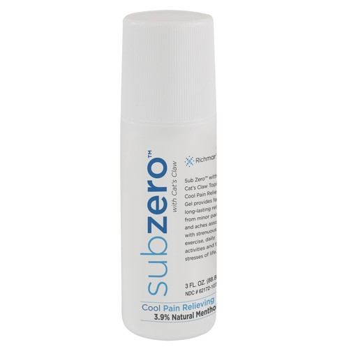 Sub Zero Cooling Pain Relief Gel 3oz Roll-On - Joint Relief and Nerve Pain