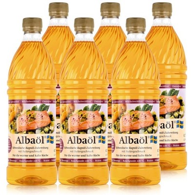 Albaöl Schwedische Rapsöl-Zubereitung mit Buttergeschmack 0,75L (6er Pack)