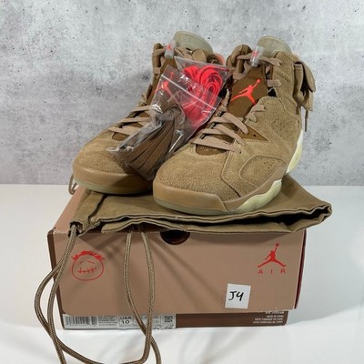 Jordan 6 Retro British Khaki Travis Scott Size 10 Men's