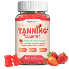 Tanning Gummies for Women and Men, Self Tan Supplement with Beta Carotene, Lycop