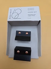 Project 62 CABINET KNOB SET Door Hardware Drawer Flat Black & Copper Finish New