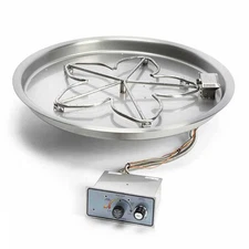 HPC Fire Flame Sense Gas Fire Pit Kit, 31in. Pan 24in. Penta Torp Burner, NG