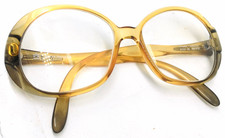 Terri Brogan Eyeglasses Frames Only Oversized Yellow Made In Canada 8703 Vintage
