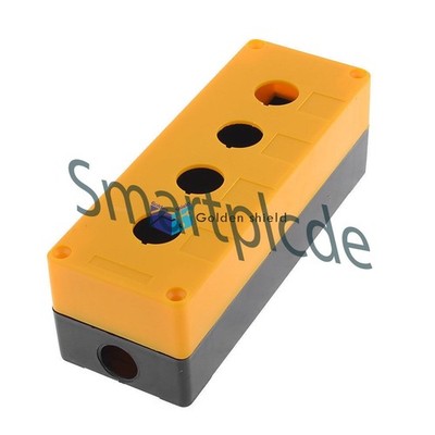 Yellow Black Plastic 4 Control Stations Switch Box for Push Button 22mm #fv