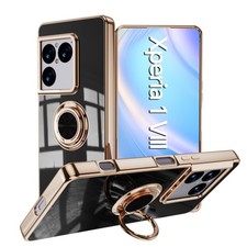 Shockproof Hybrid Plating Case Stand Ring Soft Cover For Sony Xperia 1 VIII