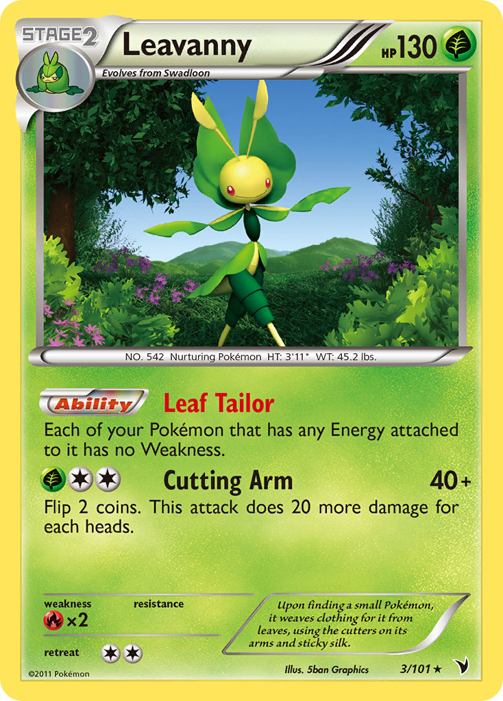 LEAVANNY 3/101 RARE NOBLE VICTORIES POKEMON MP/HP