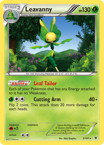 LEAVANNY 3/101 RARE NOBLE VICTORIES POKEMON MP/HP