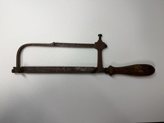 Antique Medical Surgical Amputation saw with Wooden Handle metacarpal bow saw