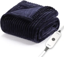 Sunbeam Royal Posh Velvet Heated Throw Electric Blanket, 50" x 60", 4 Heat Setti