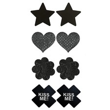 's Disposable Pasties Nipple Covers Black 4 Pairs