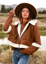 Joyfolie Wynter Camel Jacket Large Women s Lightweight W s App Jkt Swtr