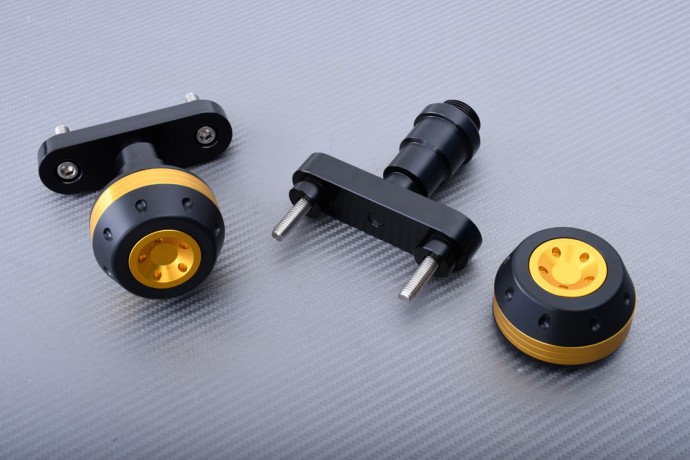 Tampons de protection KTM Duke 390 couleur or en aluminium CNC