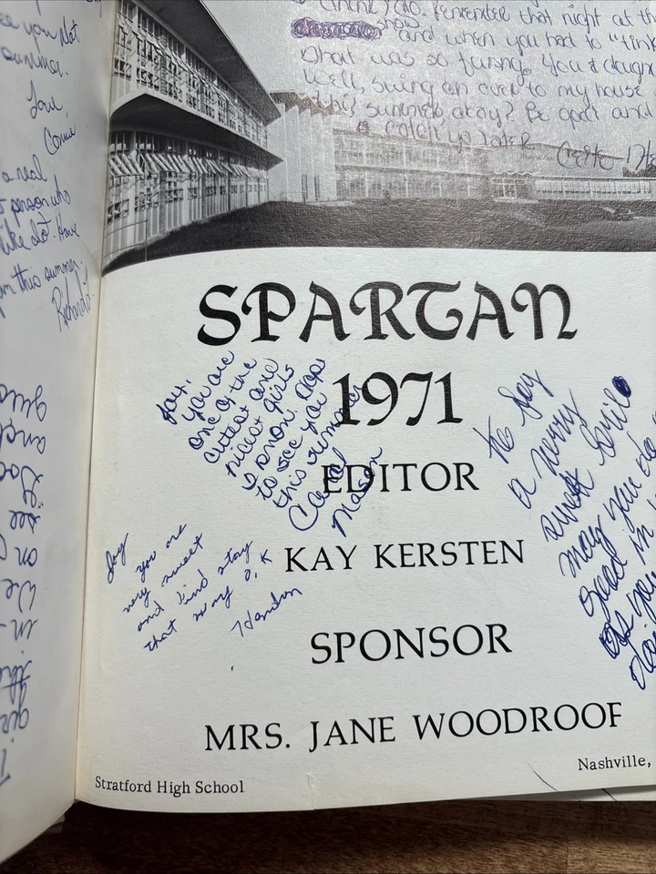 1971 Yearbook Nashville Tennessee Stratford High School Annual TN Spartan Book Foto 3 de 4