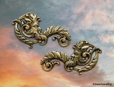 #2162 ANTIQUED BRASS MYTHOLOGICAL GREEN MAN/L...