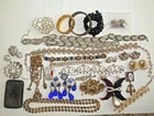 Vintage Costume Jewelry Lot Signed Craft Repair Parts Carnegie Ciner Haskell