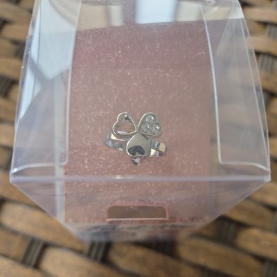 New in Box Clover Spinning Fidget Ring Sparkle Series WOW Factor Adjustable Ring