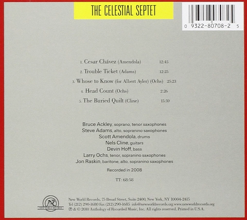 The Nels Cline Singers Rova & Nels Cline Singers: The Celestial Septet (CD) - Image 2 of 2