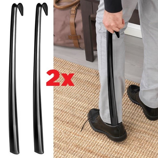 2x IKEA Long Plastic Shoehorn Easy Grip Handle Shoe Remover